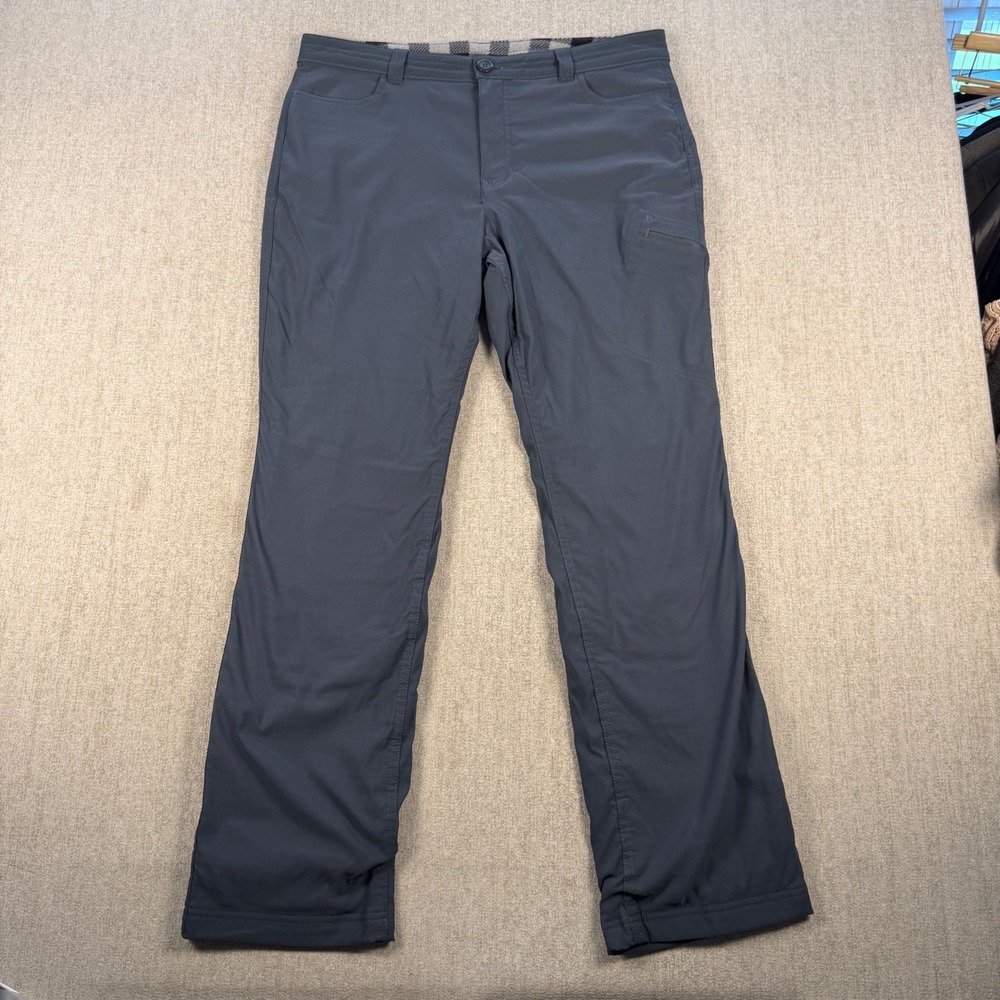 Eddie Bauer Guide Pro Pants Women 14 Gray Fleece Lined Hiking Outdoor